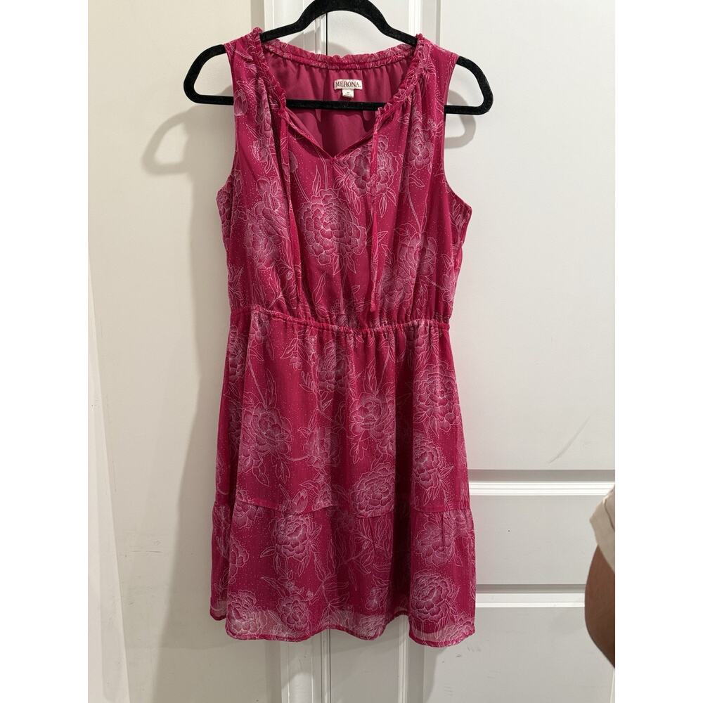 Merona Women's Red Dress Size Medium Knee Length Sleeveless